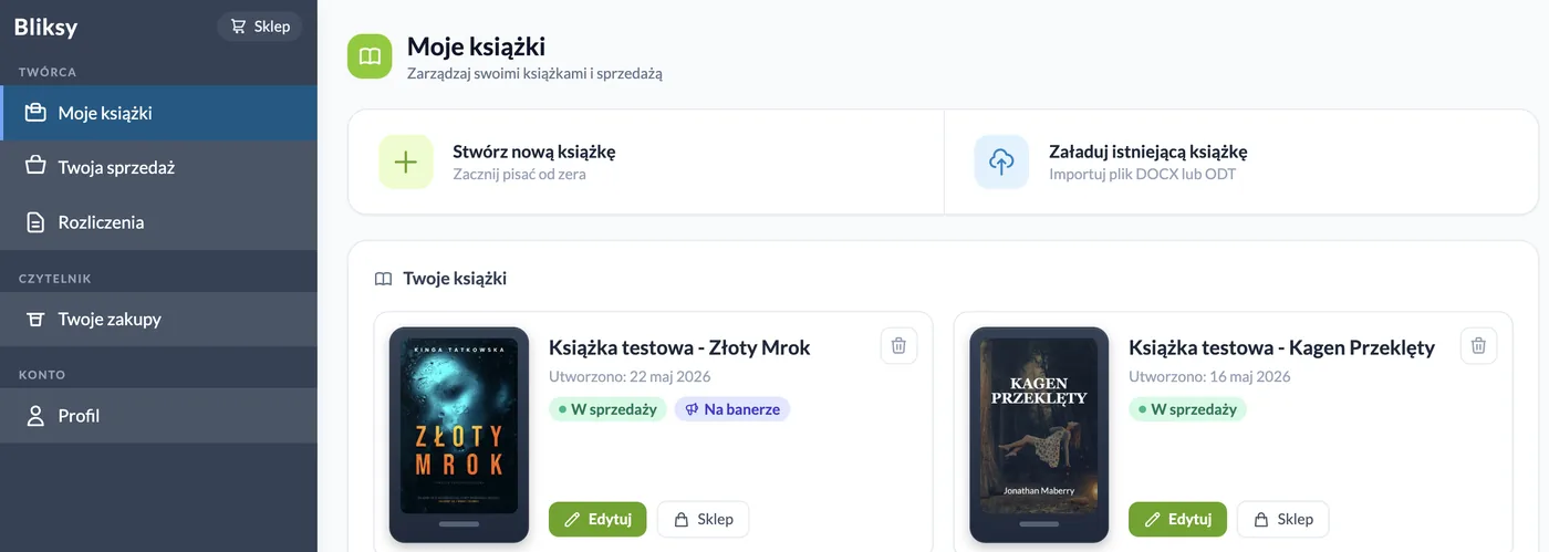 Panel autora — twoje książki i sprzedaż w jednym miejscu